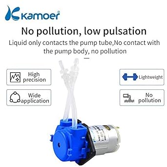 Kamoer NKP Low Flow Peristaltic Pump 12V DC DIY Liquid Small Dosing Pump for Aquarium Lab Analytical 3mm ID x 5mm OD