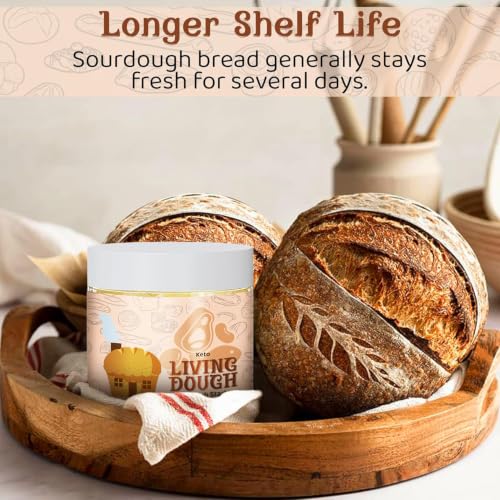 Image of Living Dough - Keto Sourdough Bread Starter - Australian Low Carb Organic Sourdough Starter for Baking - For Keto-Friendly Artisan Bread, Pizza Dough, Waffles & More