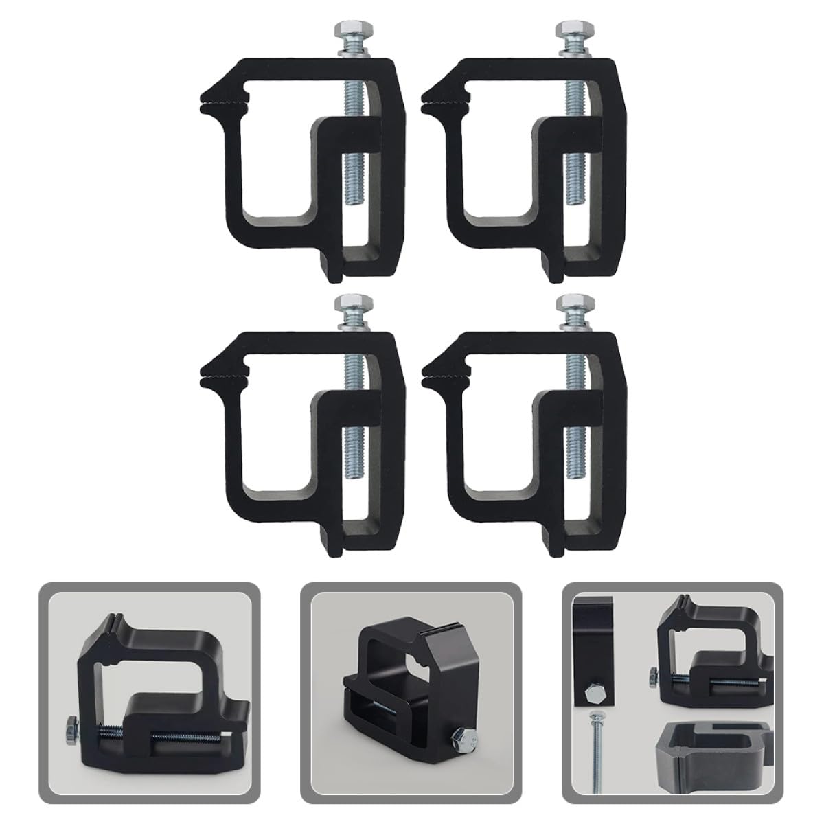 Pinces de Fixation pour Hard-Top de Pick-Up en Alliage d'Aluminium, Lot de 4, Accessoires pour Aventures en Plein Air et Camping-Car