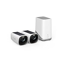 eufy Security eufyCam S330(eufyCam 3), telecamera wi-fi esternoi, telecamera pannello solare, risoluzione 4K, riflettore e visione notturna a colori, Nessun Costo Mensile, Kit di 2 telecamere