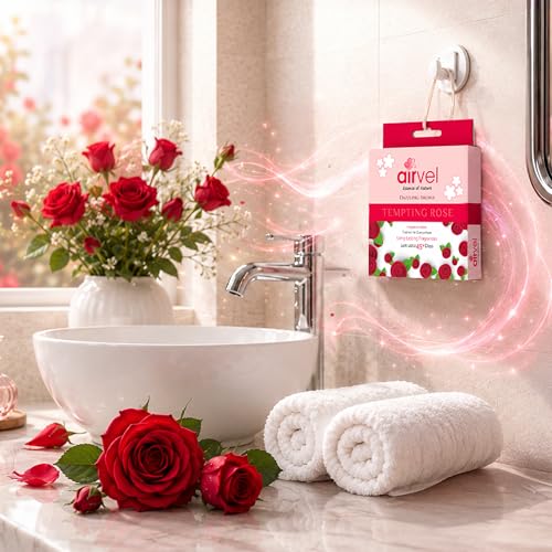 Image of Airvel Rose Fragrance Block| Non-Toxic, Safe | Long-Lasting Freshness | Up to 45 Days Pack of 4 (75g Each)