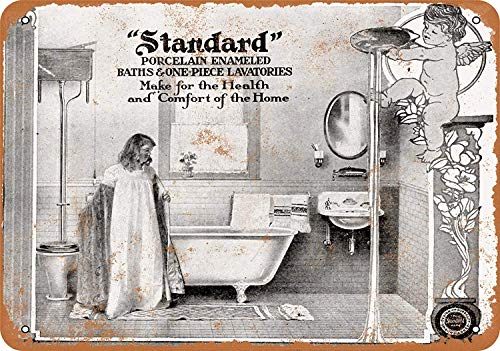 Tarfy 1905 - Placa Decorativa de Porcelana para baño, decoración de Pared, Estilo Retro, Vintage, para Bar, cafetería, té, Barbacoa