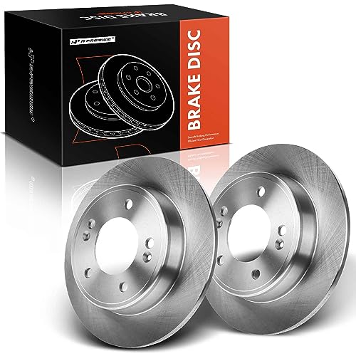 A-Premium 10.31 inch (261.9mm) Rear Solid Disc Brake Rotors Compatible with Select Kia and Hyundai Models - Elantra Elantra GT Kona Veloster Venue Forte Forte Koup Forte5 Soul 2-PC Set