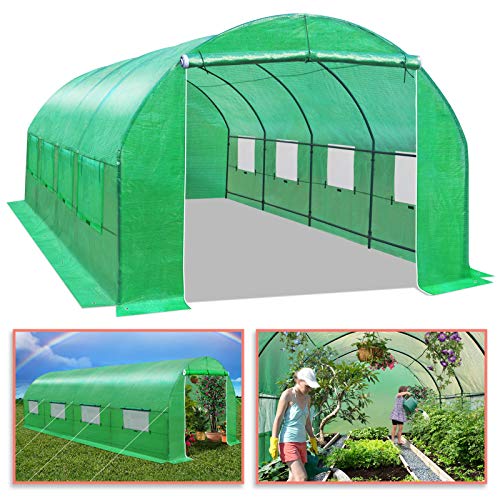 BenefitUSA Large Green House Walk in Garden Greenhouse Outdoor Canopy Gazebo Plant House