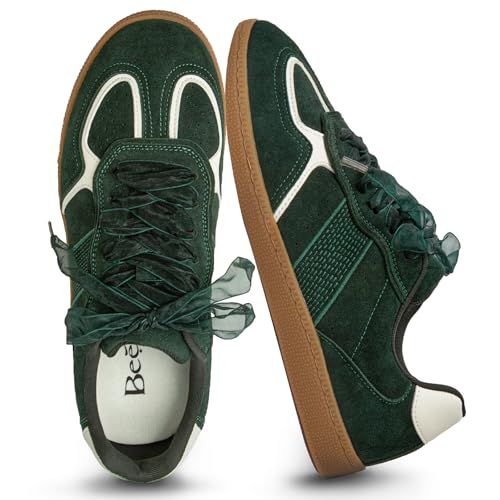 Image of Casual Sneakers for Women Lace Detail Elegant Ribbon Lace-Up Fashion Sneakers with Leather Upper Memory Foam Insole and Trendy Casual Shoes for Women