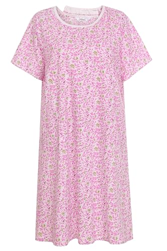 AVIIER 100% Cotton Hospital Gowns for Women Open Back Adaptive Clothing Nightgown Post Shoulder Surgery Patient Gown