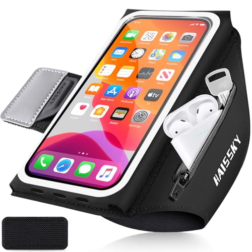 Borsa da 6.8 Porta Cellulare Corsa per Auricolari Cintura del Braccio del Telefono per iPhone 16 15 14 13 12 Galaxy S25 con Cinghia Tascabile per Auricolare
