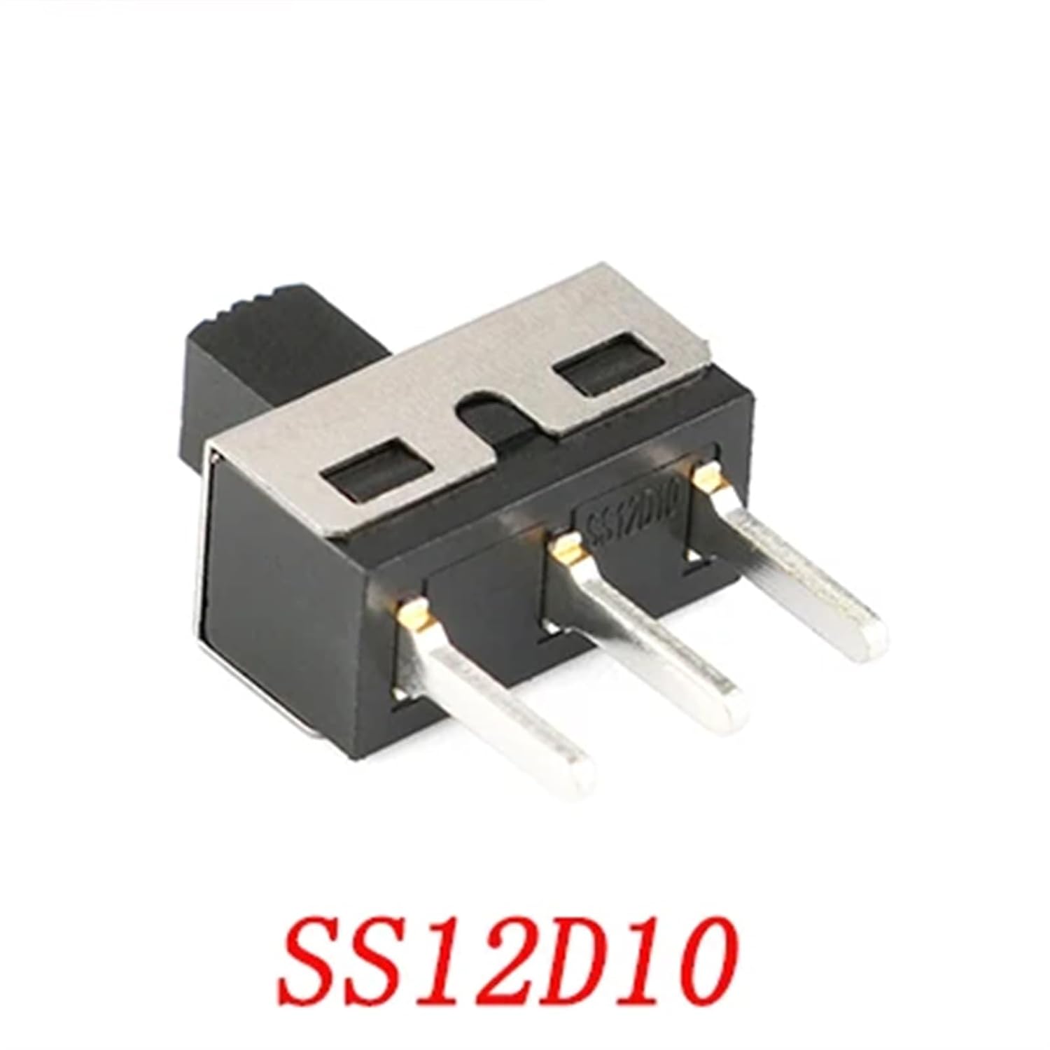 10Pcs SS12D10 SS12D06 Toggle Switch 3Pins Straight Feet Handle High 5mm Spacing of 4.7mm 3A 250V Power Switches(SS12D10)