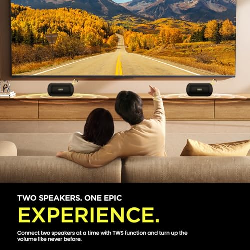 Image of HAMMER Wave 10W Bluetooth Speaker Up to 8 Hours Playtime, TWS Function, Made in India, Built-in Mic, BTv5.4, USB Port, Type-C Interface Wireless Bluetooth Speaker with Hanging Loop (Black)