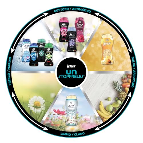 Lenor UNstoppables Perlas de Perfume para la Ropa, 93 Lavados (6 x 210 g), Perlas Suavizante Para Ropa con Fragancia Ariel, Potenciador de Frescor para el Lavado