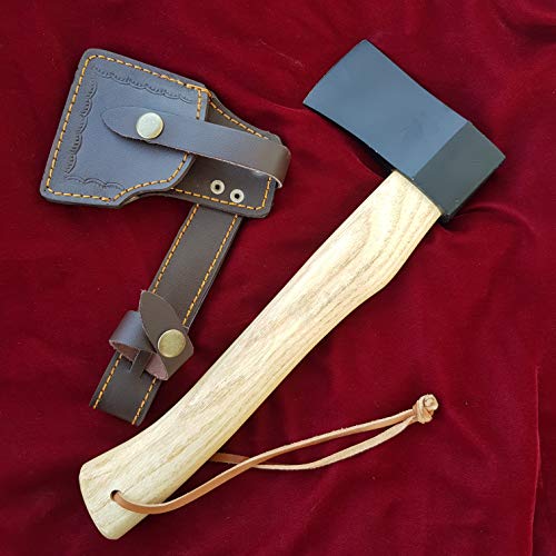 CRAFTOMATIK Spaltaxt | Gartenaxt | Spaltbeil | Axt | Carbonstahl Eschenholz Lederscheide HAX06K Cover