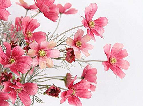 Artfen 6 Pcs Artificial Calliopsis Flowers Fake Silk Flower Table Kitchen Home Garden Party Wedding Decoration Approx 24'' High Classic Pink No Vase #TOP3