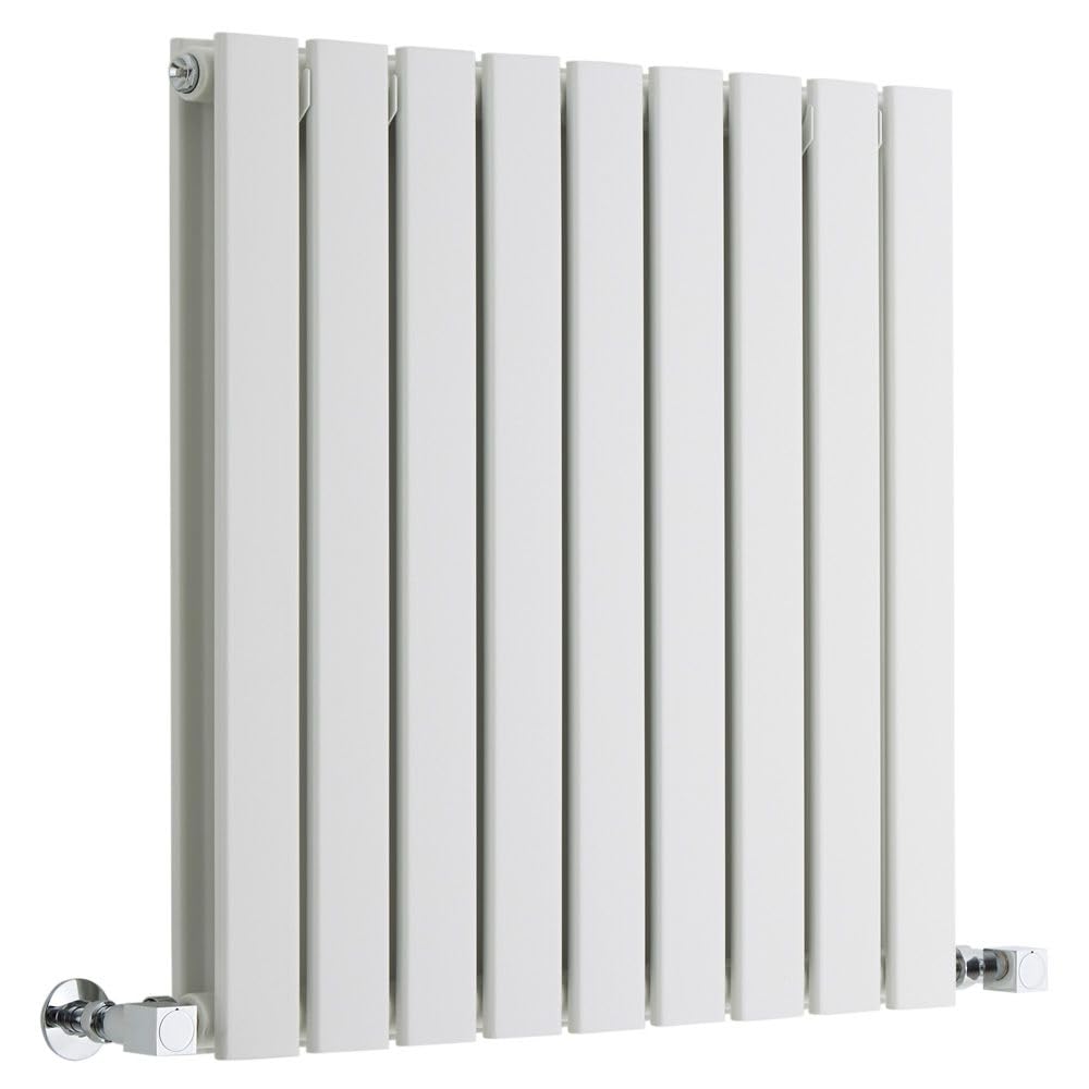Milano Alpha White Horizontal Double Flat Panel Radiator - 635mm x 630mm