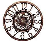  Outdoor Garden Wall Clock Waterproof Outdoor Clock Big Roman Numerals Giant Outdoor Garden Wall Clock for Indoor Outdoor Decorative 12inch