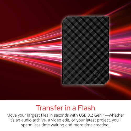 Verbatim Store 'n' Go Portable SSD - 256 Go - Noir - SSD externe - USB 3.0 SSD - SSD externe - pour Windows et Mac OS X - disque portable - USB-C - disque flash externe