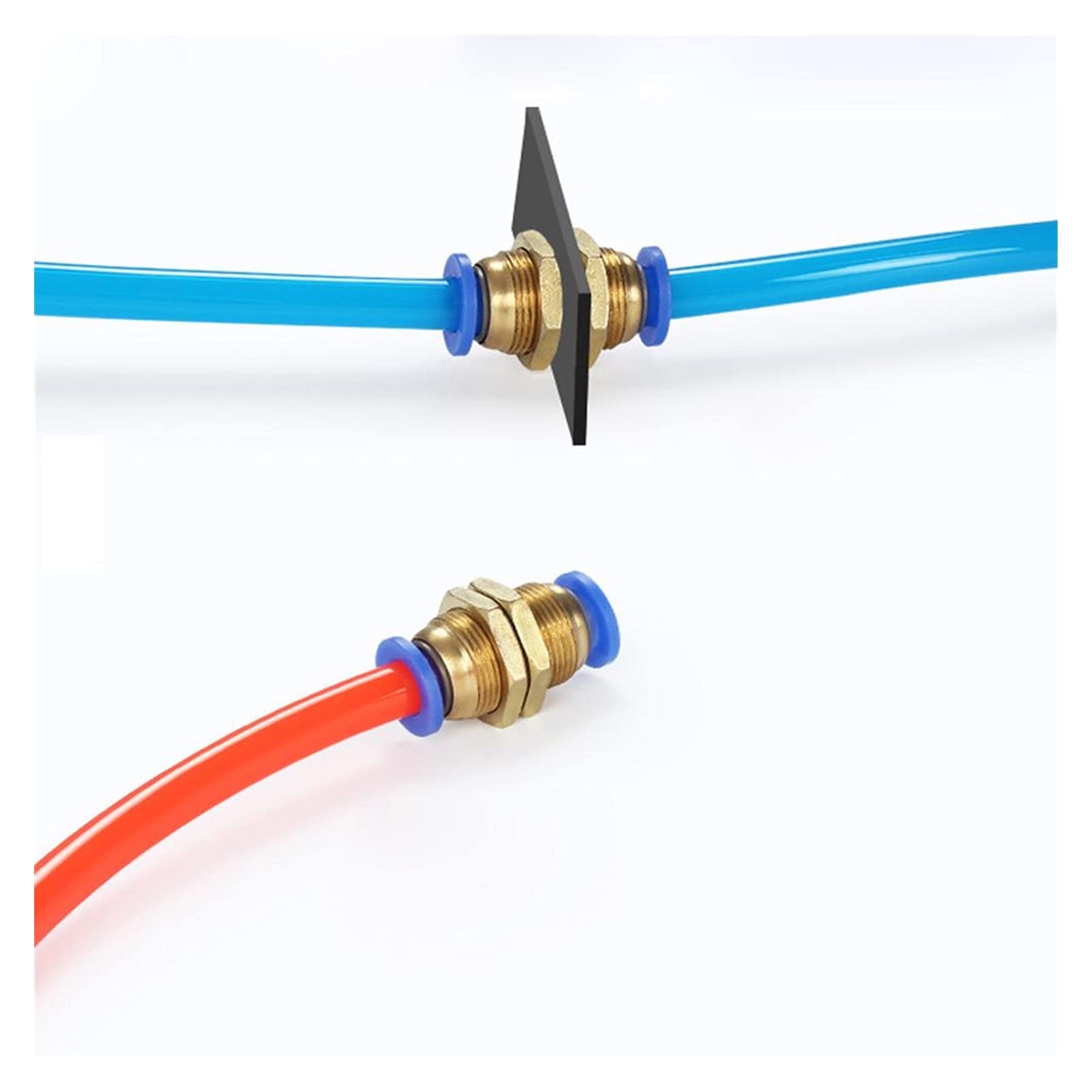 Utility Hose Butt Hose Connector Adapter Garden Straight Partition Connector 4Mm 6Mm 8Mm 10Mm 12Mm Od Hose Pipe One-Click Push-In 3 Pieces of Pm Pneumatic Pipe Fittings/Diameter 12Mm