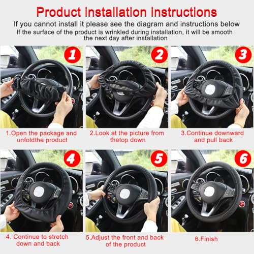 Adunsiaoto Lenkrad Abdeckung Mikrofaser, Heavy Duty Lenkradhülle, Carbon Fiber Auto Lenkrad, Abdeckung Atmungsaktiv Lenkradbezug Faser, Mikrofaser Leder Lenkradhülle Universal Größe(Grau)