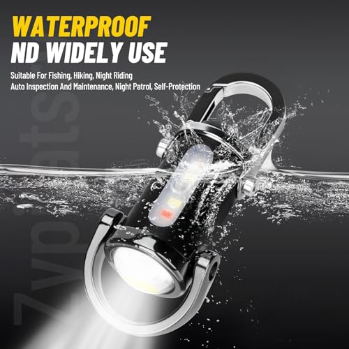 Image of 1200LM Super Bright Mini Led Flashlights USB Rechargeable Small Waterproof Keychain Flashlight Rescue, Camping-Black