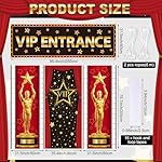 4 Pcs VIP Entrance Party Door Decoration Set Red Carpet Awards Night Door Covers Movie Theme Backdrop for Movie Theme Event Prom Photography Entrance Photo Background Decoration - Image 2