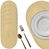 HOMEYA - Salvamanteles Individuales Juego de 6, Mantel Individual Ovalado Trenzado, 30x45cm, Lavables para Cocina y Comedor 6 Unidades.