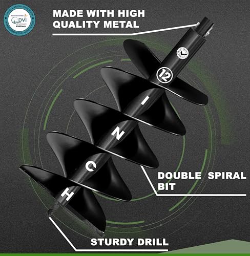 Image of DVI Double Spiral 12 Inch Earth Auger Drill Bit /Planter | Fit In Every Type of Earth Auger | Made With High Metal & ISI Approved Pipe For Durablity | For Digging Holes, Plantation.