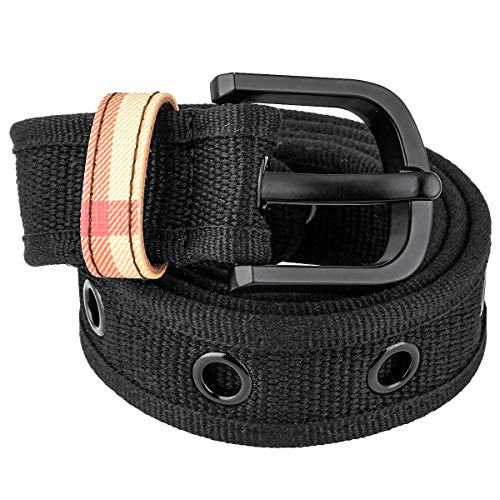 Sportmusies Casual Canvas Belts for Men and Women, Adjustable Webbing Waist Belt