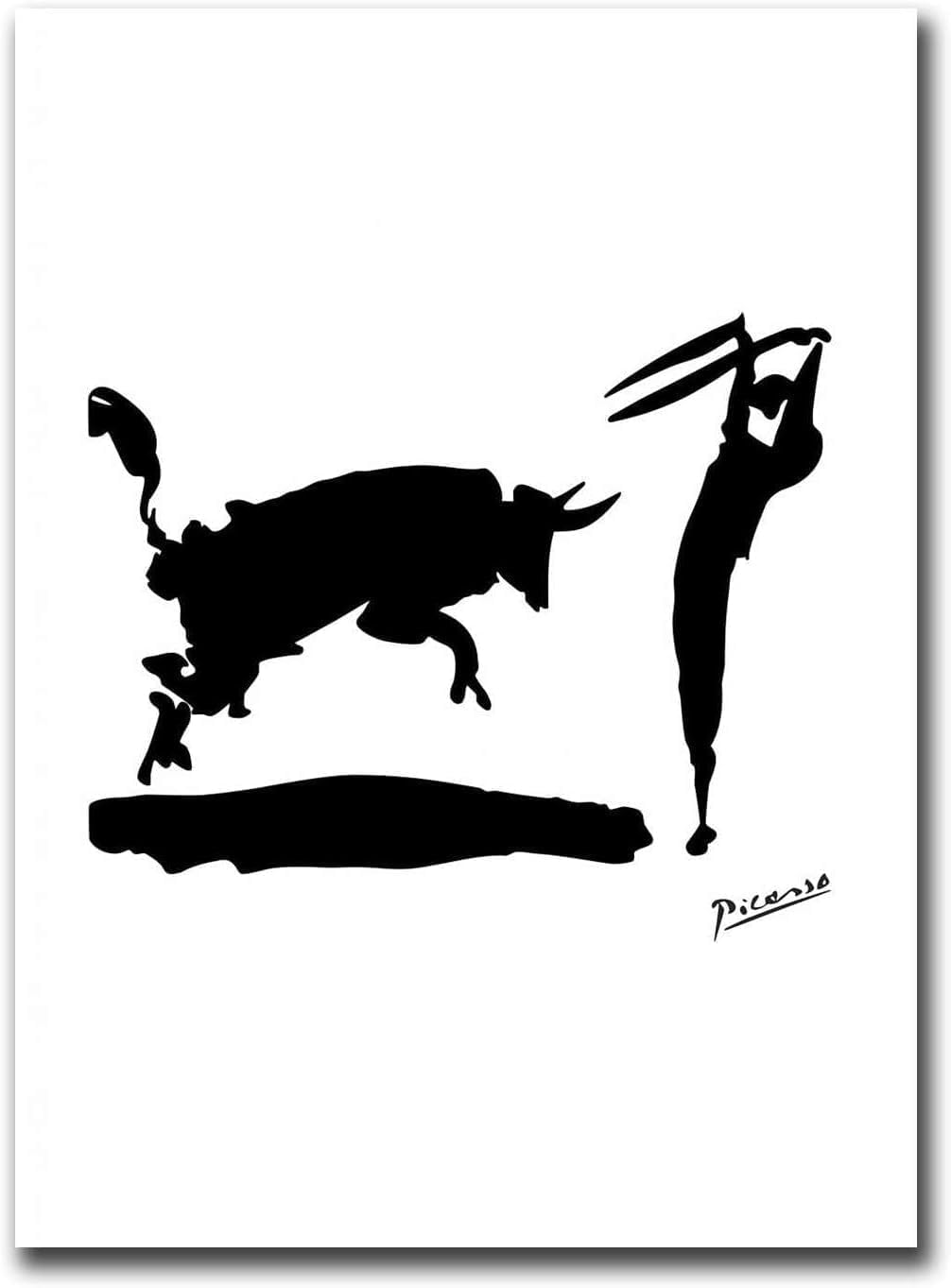 Waeta Rnvzx Pablo Picasso Canvas Wall Art Abstract Bull Fight Poster Pablo Picasso Painting Pablo Picasso Prints For Modern Home Decor Picture 40x60cm No Frame