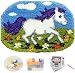 majsterkowanie Biały Koński Zatrzask Hak Kit Kreskówka Koń Dywan szydełkowy Zestawy Przędzy Bieganie Konia Robótki Haft Dywan Set (Color : Blue, Size : 52X38CM/21X16IN)