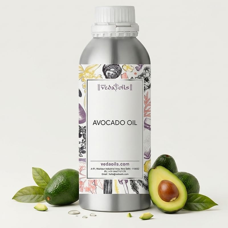 Image of VedaOils Cold Pressed Avocado Oil 100ml | Avocado Hair Oil for Hair Growth, Skin Care, Stress Relief & Body Massage