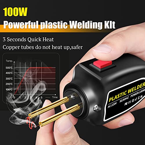 Máquina de grampeador a quente,ERYUE Soldador de plástico 100W, máquina de grampeador a quente, kit