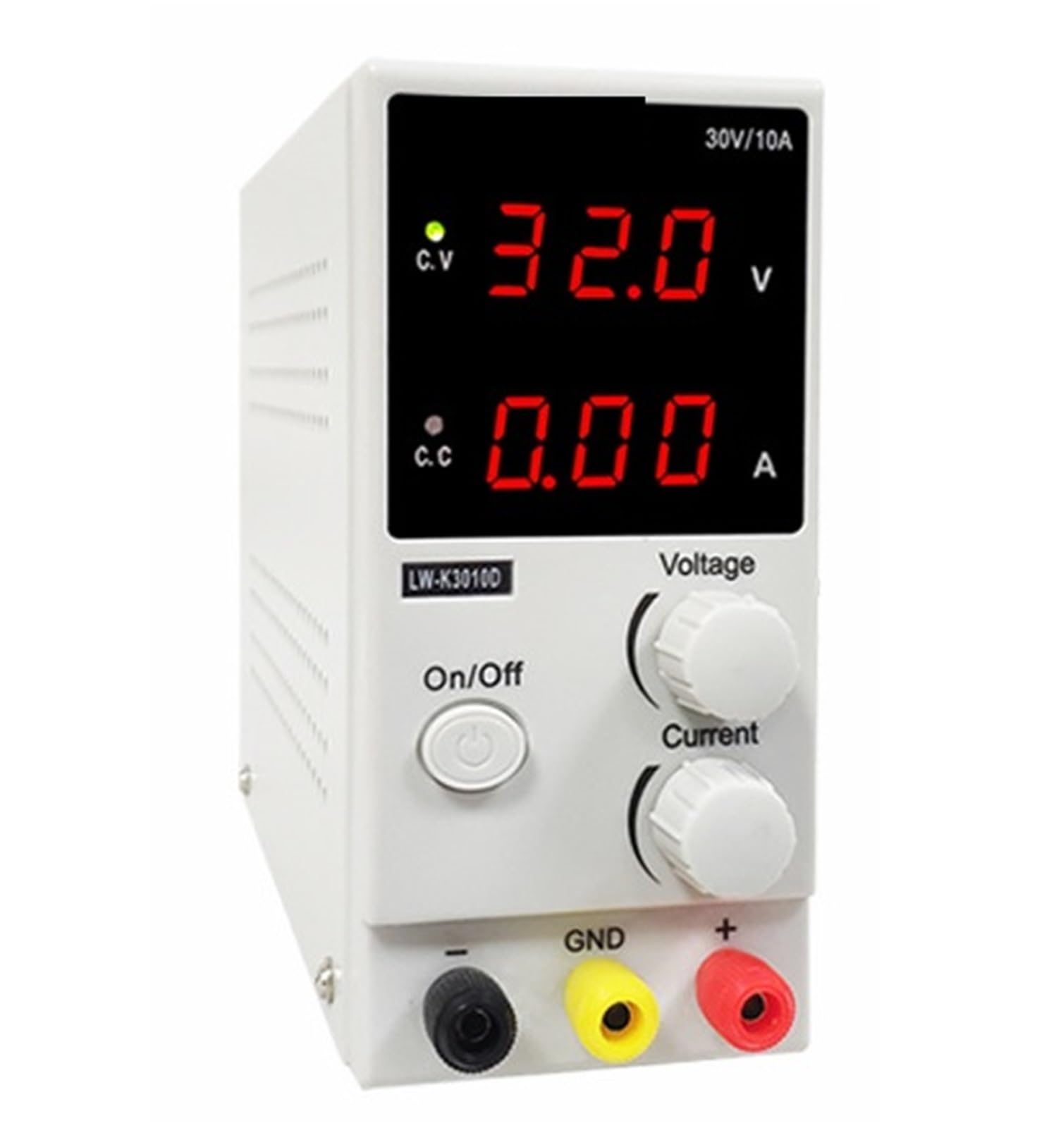 fuente de alimentación CC, Fuente de alimentación CC 3 LED, ajustable for laboratorio, con regulación voltaje