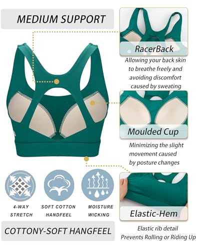 Image of RUNNING GIRL High Impact Sports Bras for Women, High Support Running Strappy Women's Sports Bra with Sewn in Pads