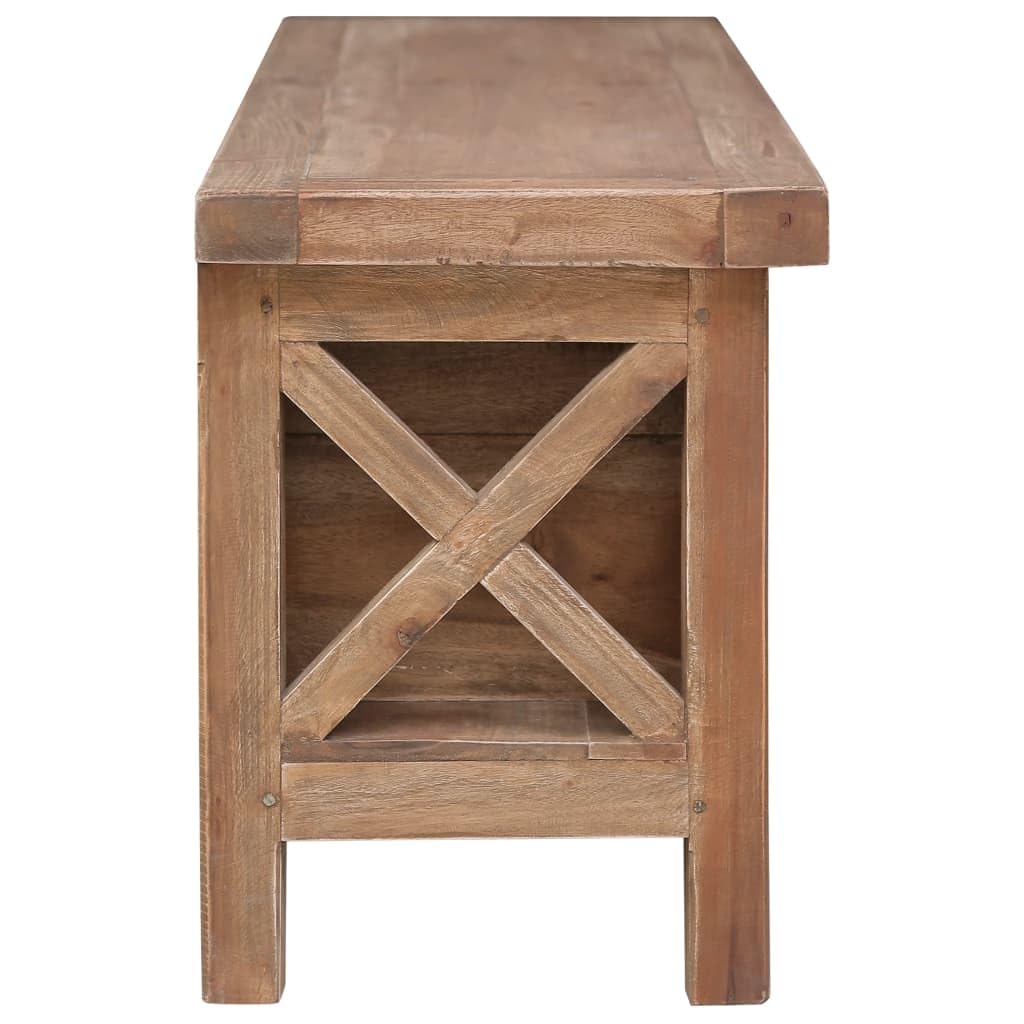 Meuble TV en bois massif acajou avec 3 tiroirs, 120 x 30 x 40 cm