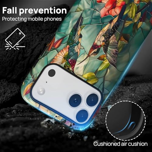 DAIZAG Case for iPhone 17 Pro Max,Mixed 2 Layer Design Shockproof Soft TPU Ddouble Protection Phone Case for iPhone 17 Pro Max-Gorgeous Hummingbird - image 7