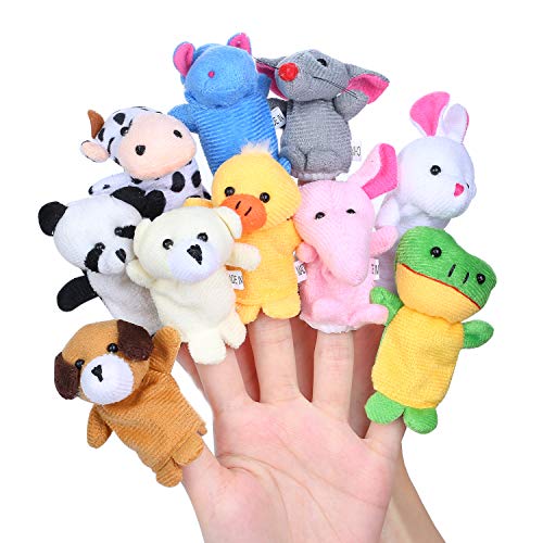 Siumir Animal Burattini a Dito Giocattoli Educativi Marionette da Mano 10 PCS