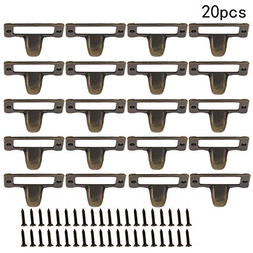 Heyiarbeit 20Pcs Zinc Alloy Label Holder Pull Handles 1.89" X 1.38" (Lxw) Vintage Label Frame Drawer Pulls Knobs For Cabinet Wardrobe Cupboard Dresser Drawer Door Green Bronze Tone (With Screw) #TOP4