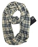 Elzama Plaid Checkered Infinity Winter Scarf with Hidden Zipper Pocket | Thick Tartan Loop Travel...