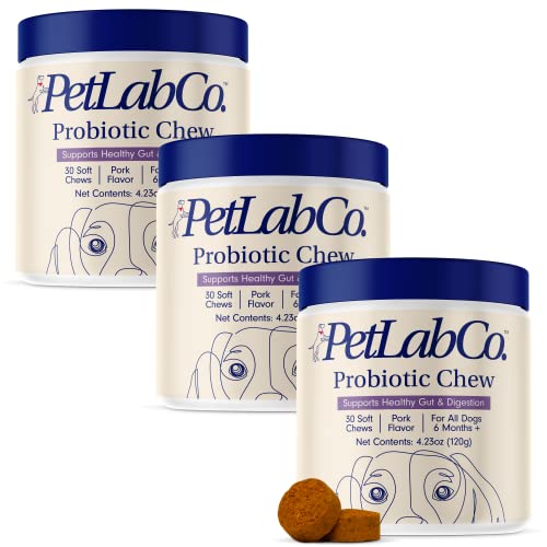 PetLab Co. Probiotics for Dogs, Support Gut Health, Diarrhea, Digestive Health & Seasonal Allergies - Pork Flavor - 30 Soft Chews - Packaging May Vary (Value 3-Pack)