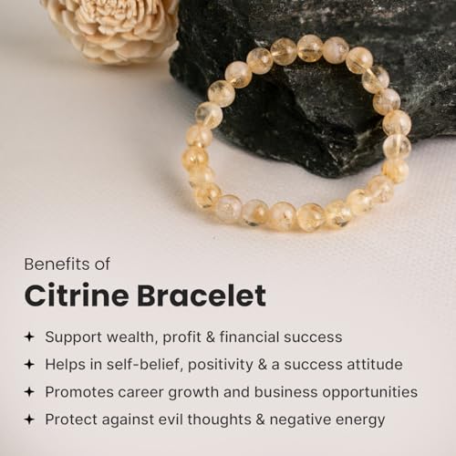 Image of Astrotalk Citrine Bracelet | Merchant's Stone for Prosperity & Clarity | Boost Self-Belief, Focus & Abundance | Astrology Bracelet for Women & Men | Citrine Stone for Success & Joy