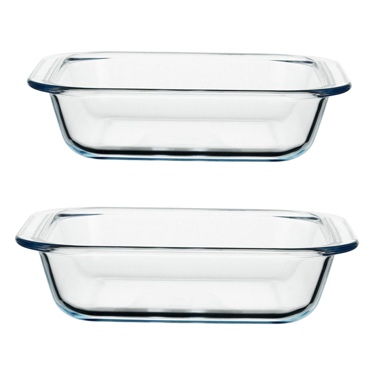 2 Stück Premium Glas Backblech Quadratisch Hitzebeständig Mikrowellengeeignet Vielseitig für Backen Pizza Aufläufe und Haushaltsgebrauch