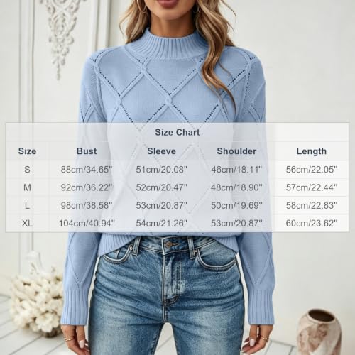 Sweaters For Women Trendy Mock Neck Long Sleeve Tops Casual Cozy Pullover - image 4