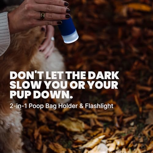 Image of MalsiPree Dog Poop Bag Holder With Flashlight - 30 Leakproof Bags - Up to 6 Month Battery - Poop Baggy Dispenser - LED Light - Dog Bag Holder Essential Walking Accessory for All Leashes