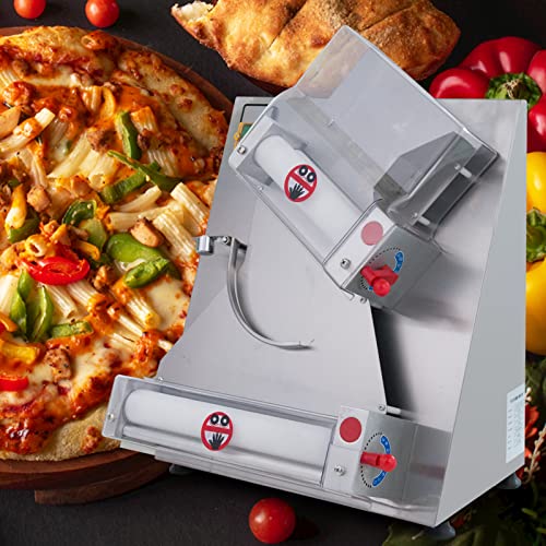 Easyrose Electric Dough Sheeter Machine 370W Max 11.8" Pizza Dough Roller Sheeter, Automatic Commercial Pizza Dough Press Machine, Noodle Bread Pasta Maker #TOP6