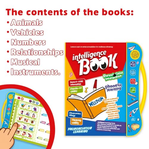 Image of Intelligence Book for Kids, Interactive Learning Toy with Phonetic Learning, Parent-Child Interaction, English Alphabet, Music and Sound Effects