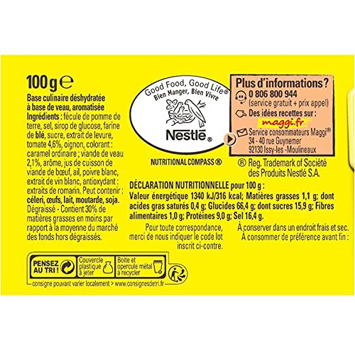 NESTLE MAGGI - Maggi Fond De Veau Dégraissé 100G - Lot De 4 - Offre Special