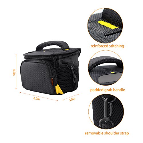 FOSOTO Camera Case Bag Compatible for Canon PowerShot SX420 SX530 M5 M100 Nikon Coolpix L340 B500 L330 L840, Sony Alpha a6000 A6300 HX400, Fujifilm XT20 Waterproof(with Rain Cover)