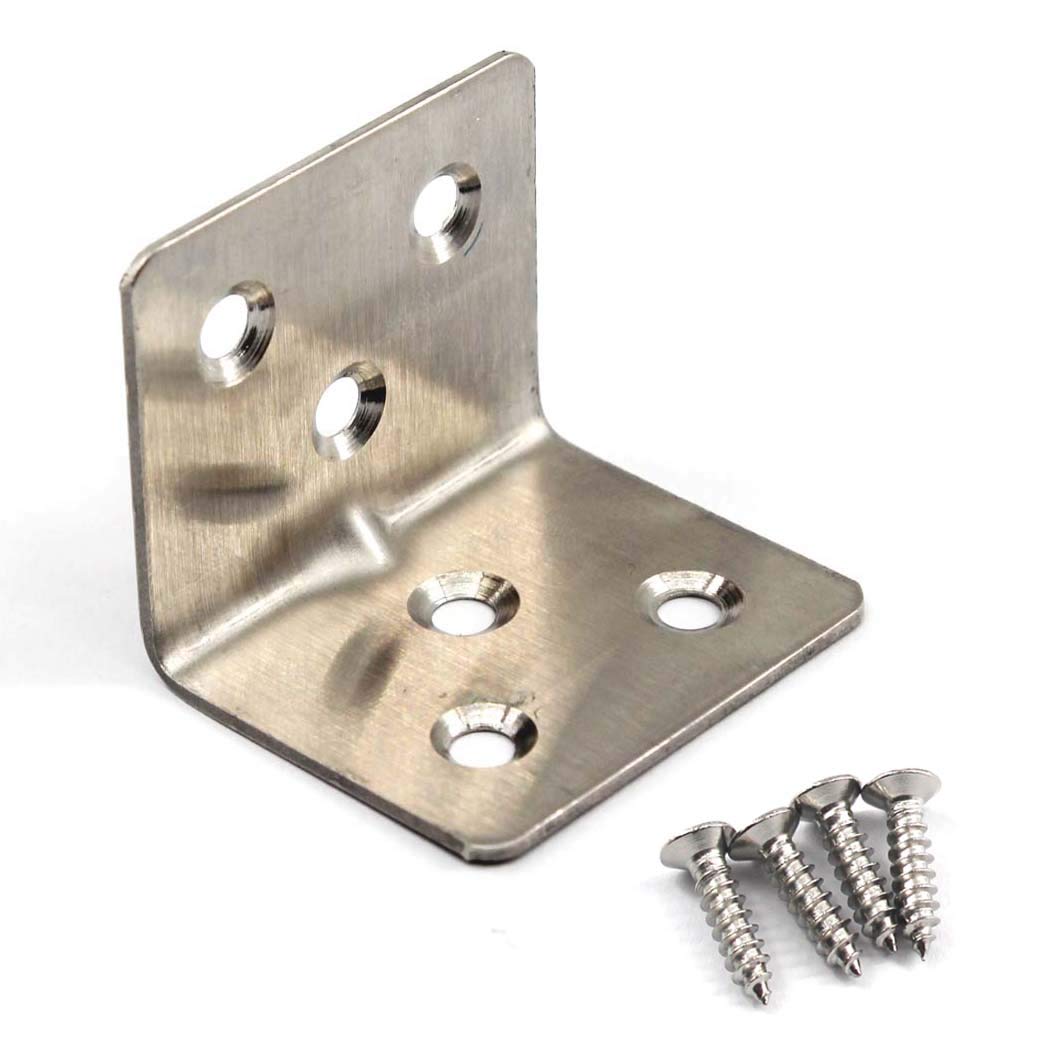 (20 Pieces) Angle Connector Corner Brackets Stainless Steel L Shape Brace Brackets for Wood Shelving 38x30x30mm