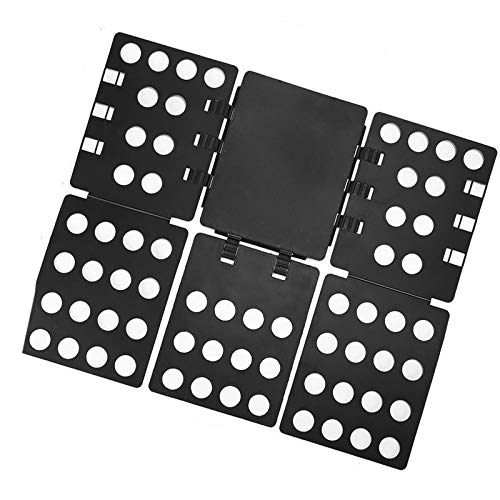 FEINIAO Doblador de Ropa - Tabla para Doblar la Ropa - Placa Ayuda para Plegar la Ropa Camisetas Tablero para Plegar Camisas 70x59cm (Negro,1 Pieza)