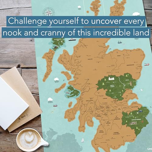 Mapa de Escocia para rascar interactivo A2, ideal como mapa de aula didáctico y divertido 3