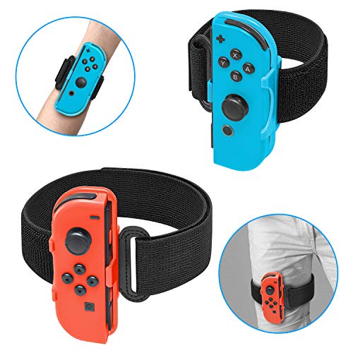 Preisvergleich Produktbild FYOUNG Einstellbare Elastische Beinriemen für Ring Fit Adventure Nintendo Switch und Armbinde Gurte Zubehör für Just Dance 2020 2019 Switch
